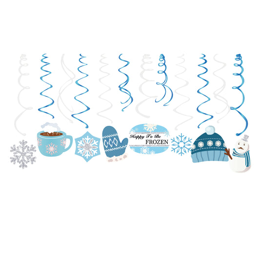 Winter Hanging Swirls, 15-pc