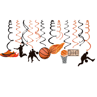 Basketball  Hanging Swirls, 15-pc