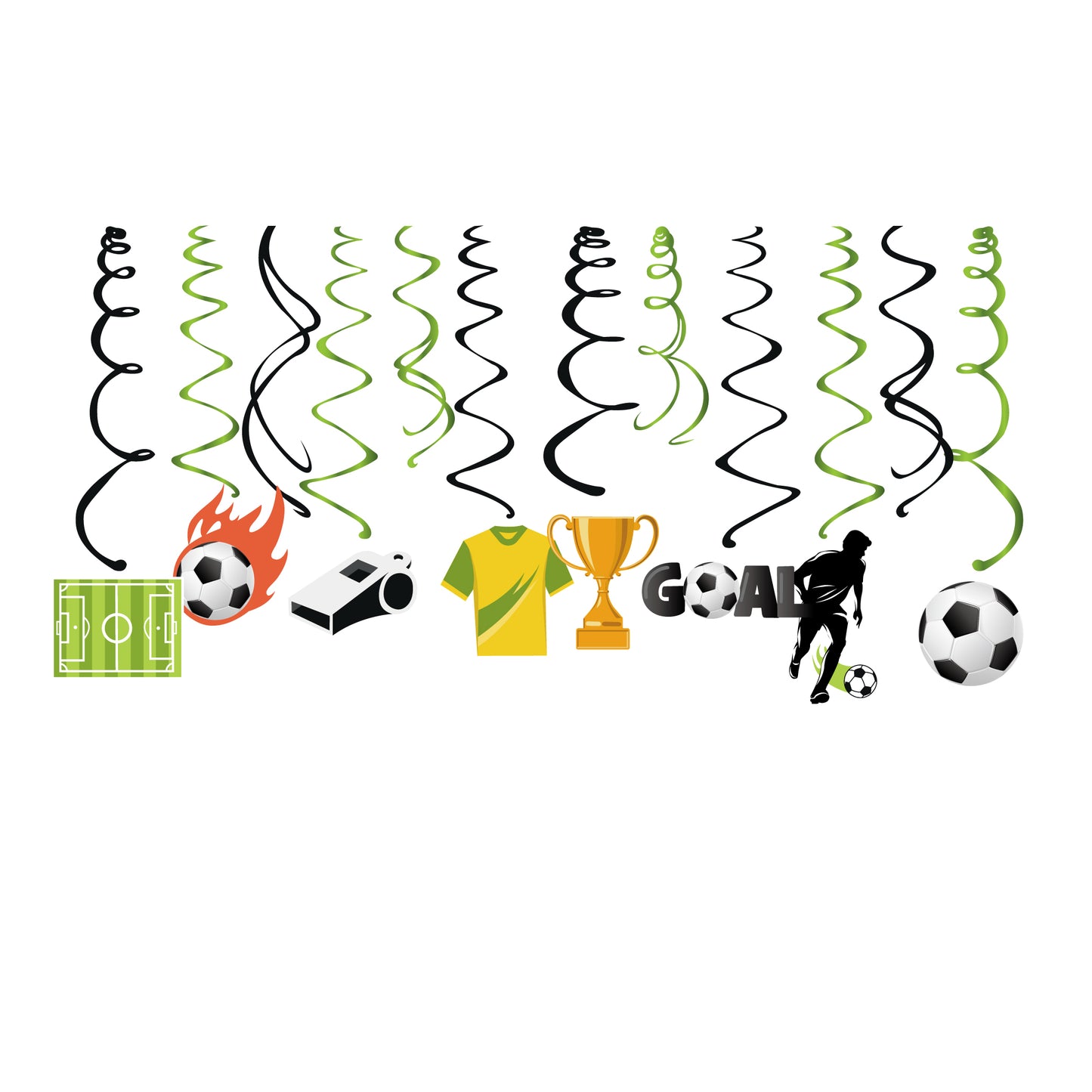 Soccer Hanging Swirls, 15-pc