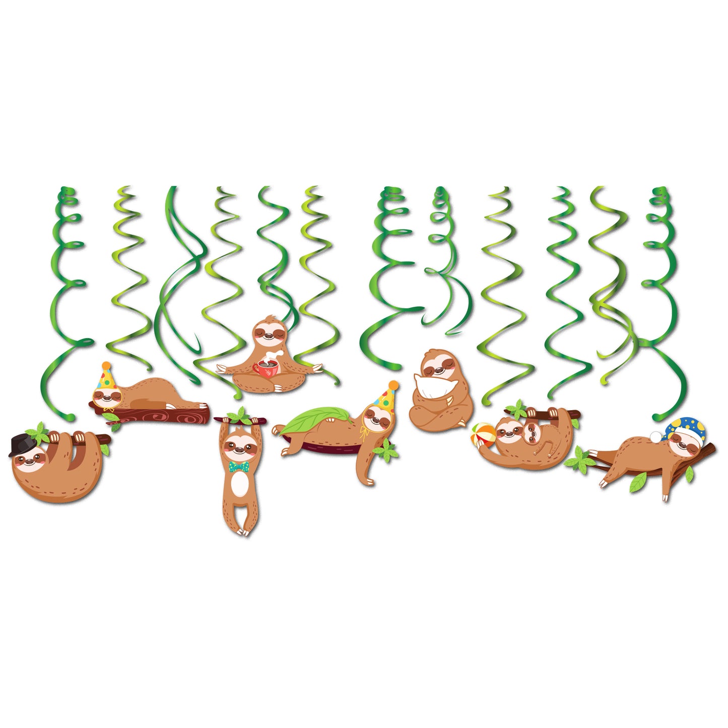 Hanging Sloth Hanging Swirls, 15-pc