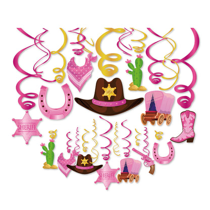 Cowgirl Hanging Swirls, 15-pc