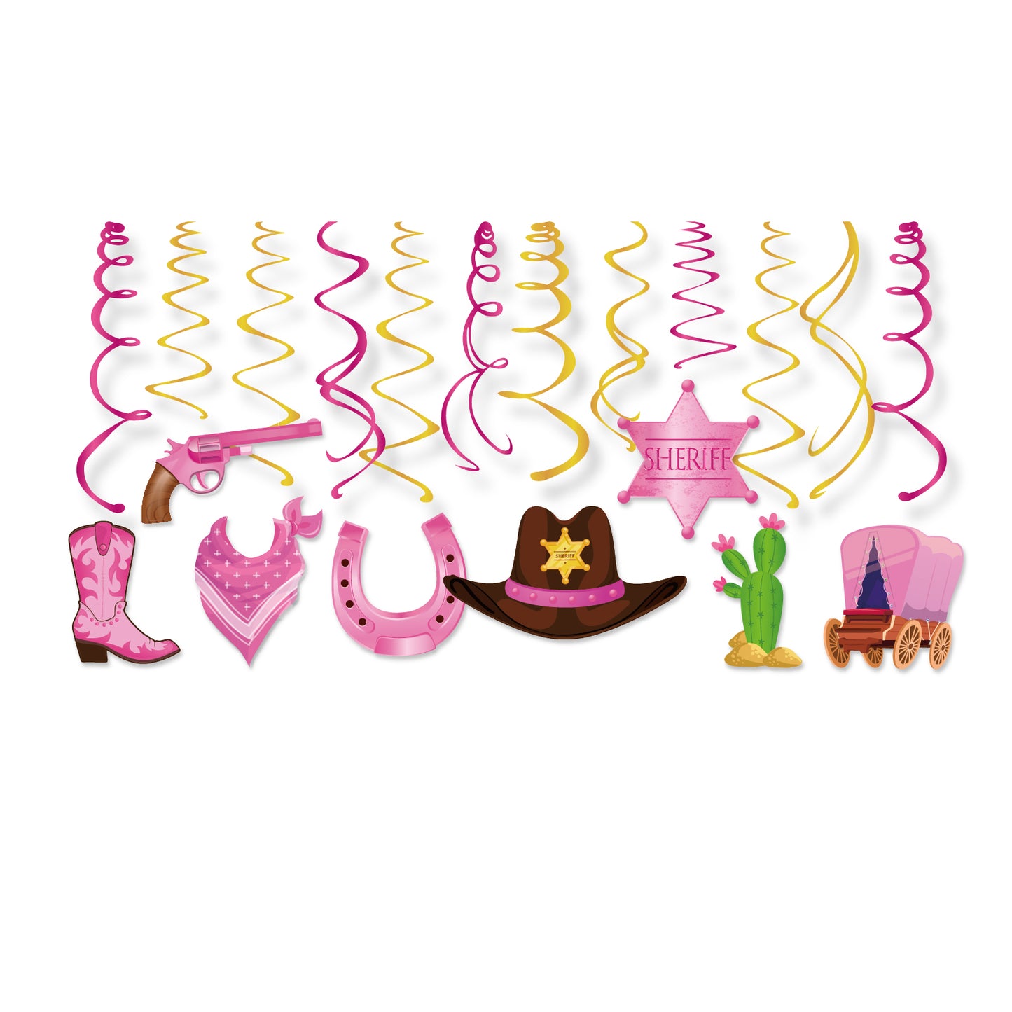 Cowgirl Hanging Swirls, 15-pc