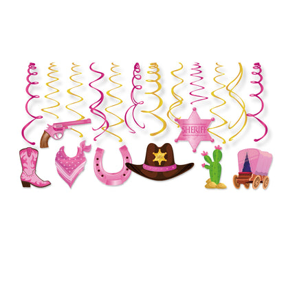 Cowgirl Hanging Swirls, 15-pc