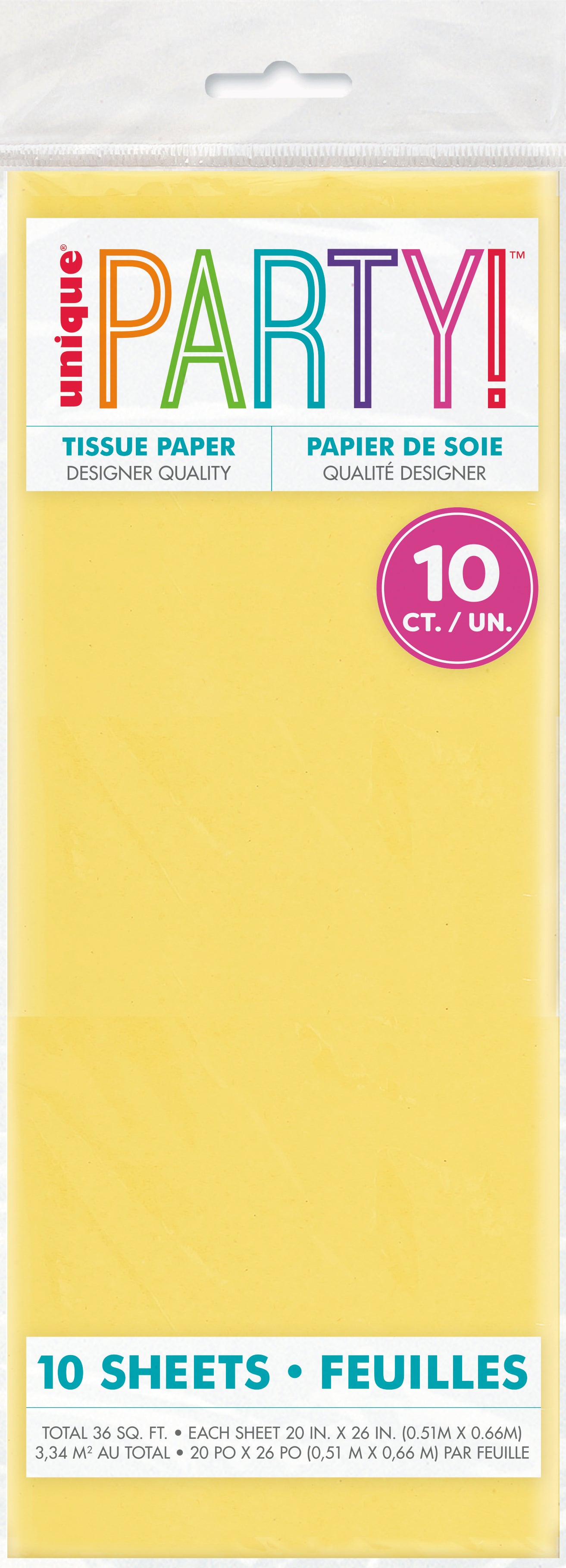 Yellow Tissue Sheets, 10-pc