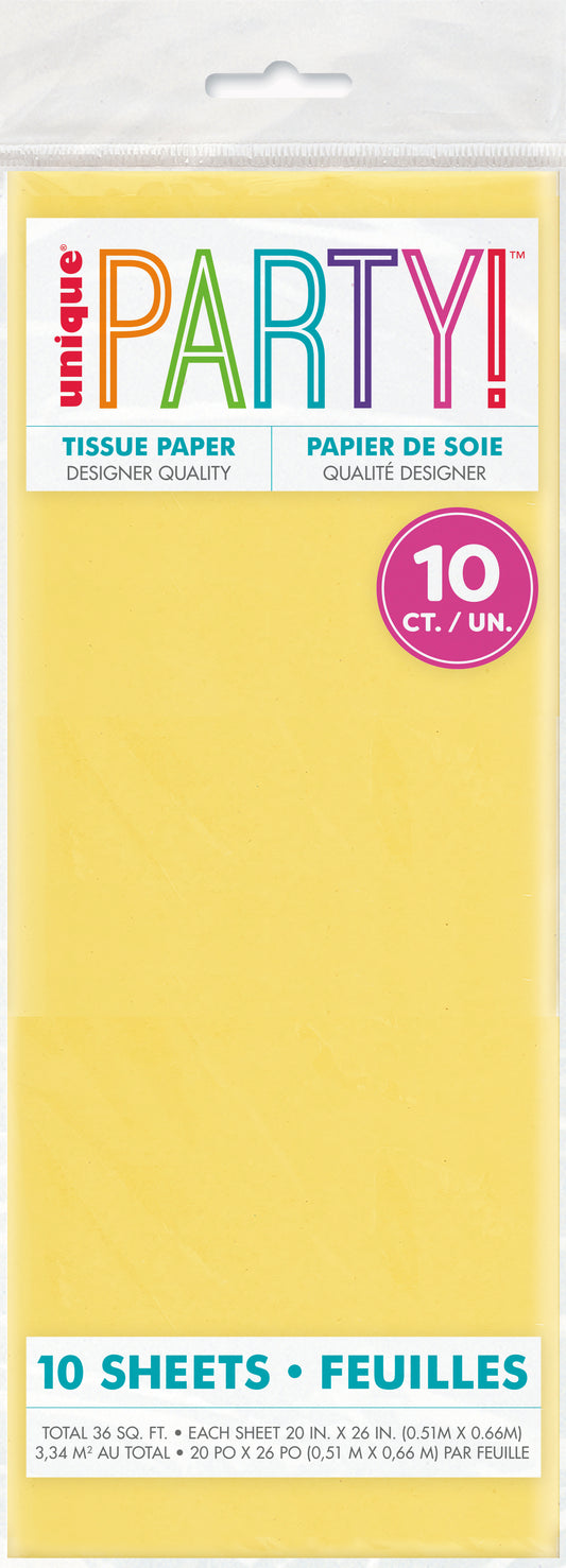 Feuilles de papier de soie jaunes, 10 pces 