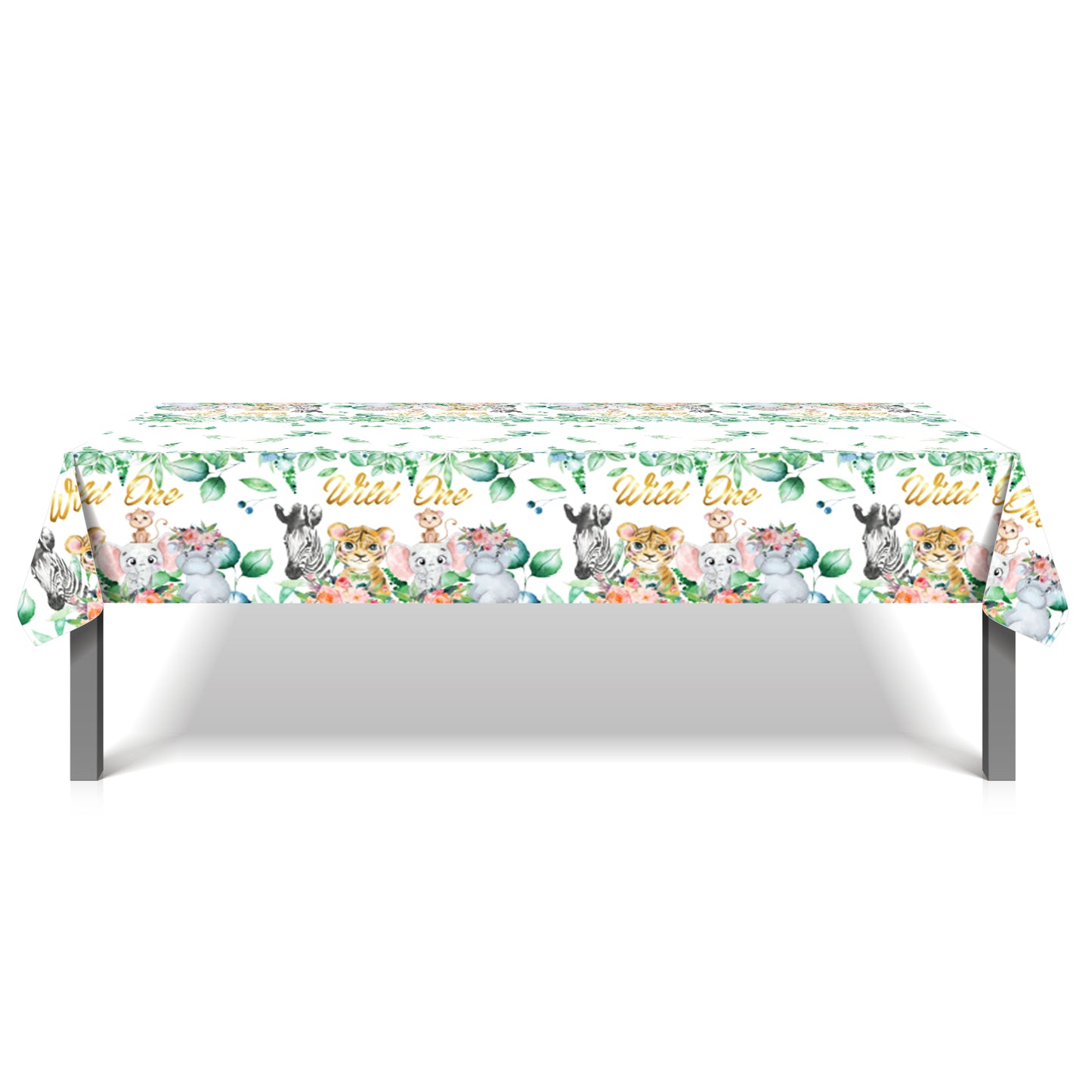 Watercolor Safari Animals Table Cover