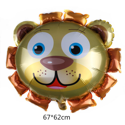Foil Happy Lion Head Balloon, 27"