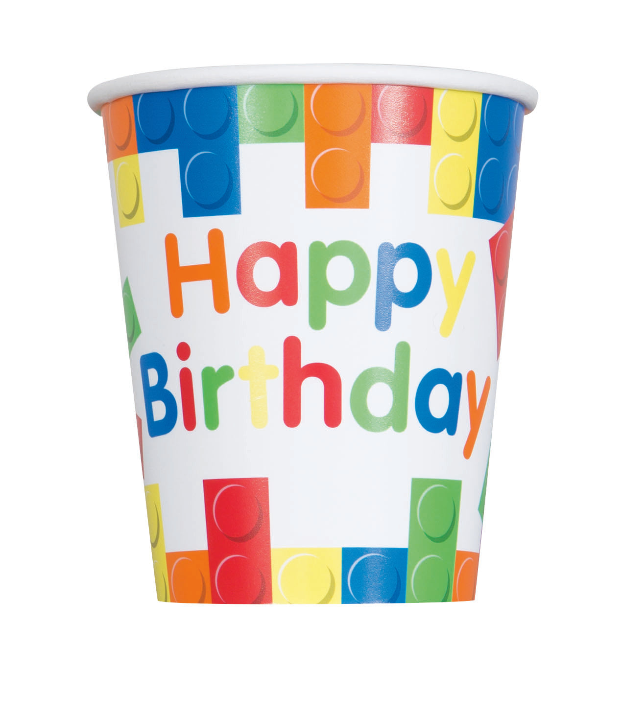 Building Blocks Birthday 9oz Paper Cups, 8-pc