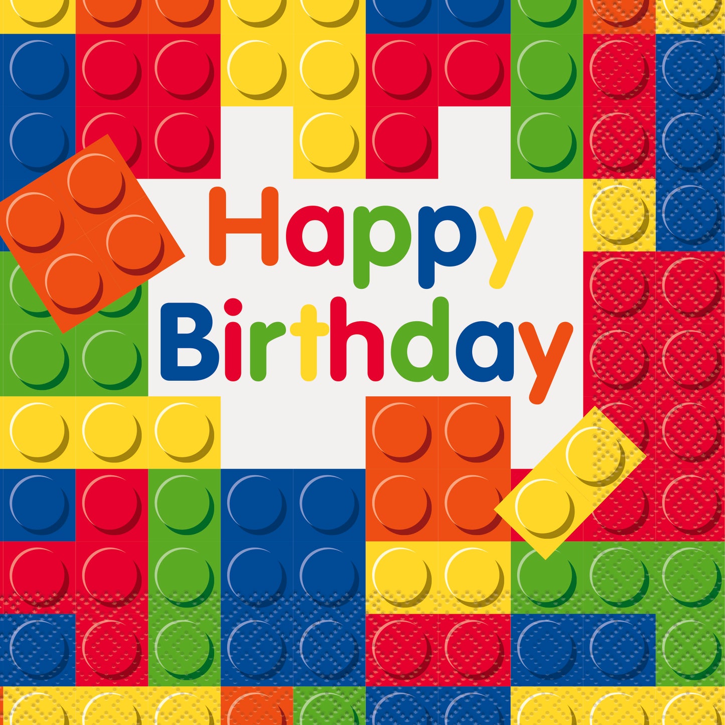 Building Blocks Birthday Luncheon Napkins, 16-pc