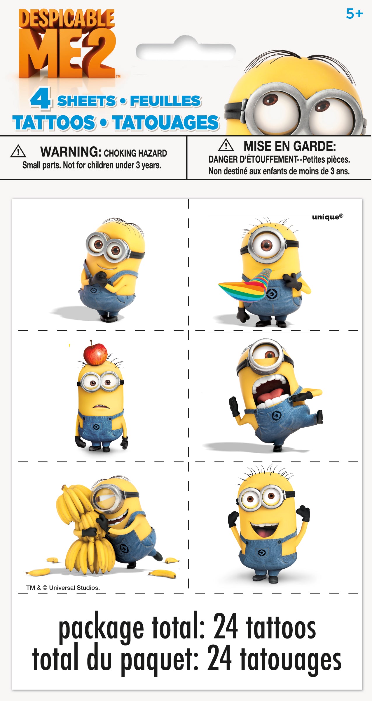 Despicable Me Tattoos, 24-pc