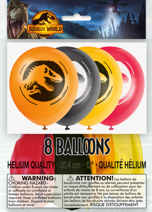 Ballons en latex Jurassic World 3 de 12 po, 8 pces