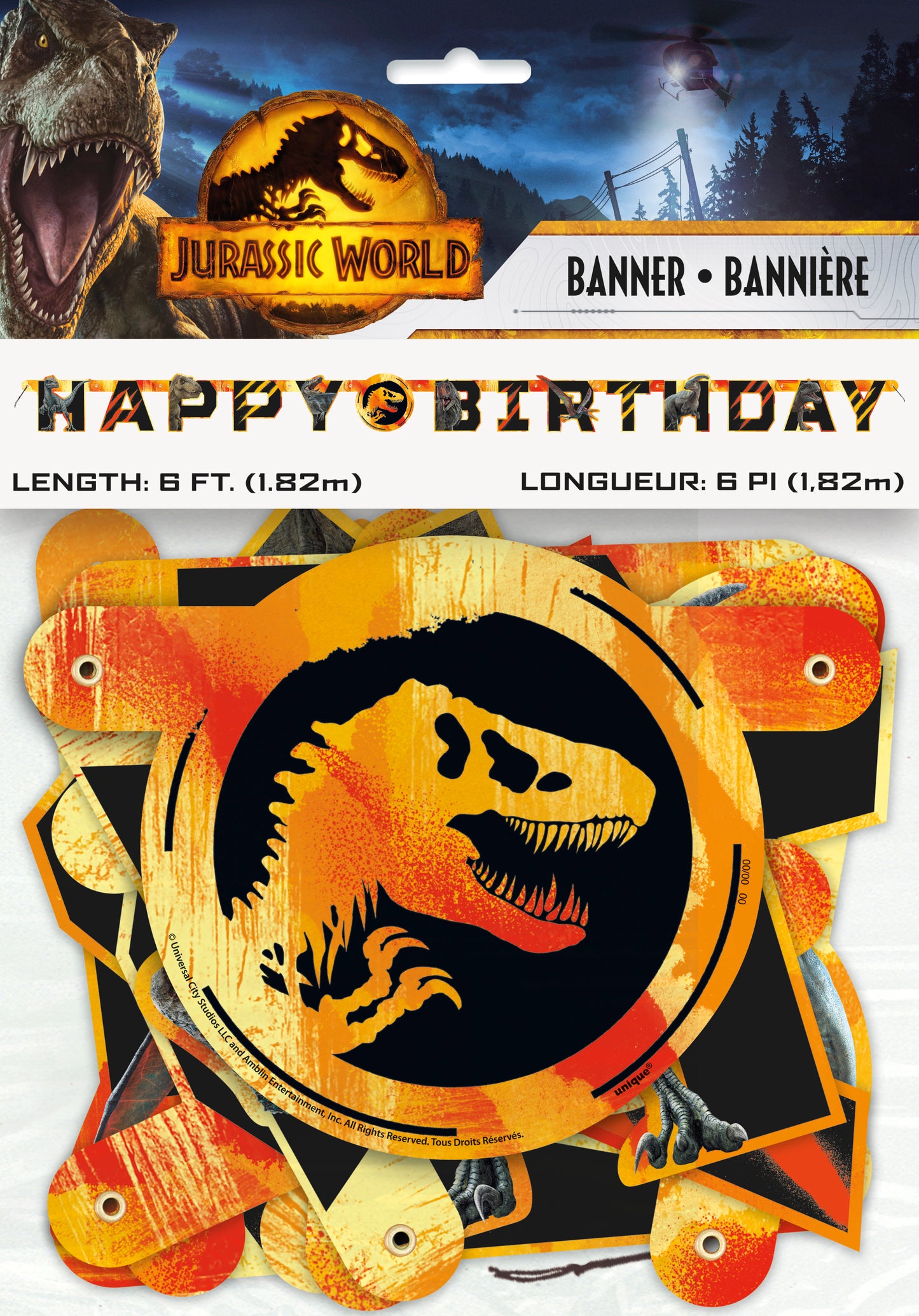 Jurassic World 3 Happy Birthday Jointed Banner