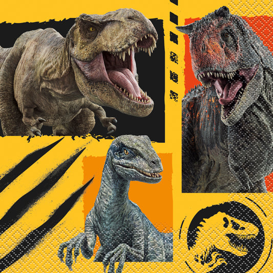 Serviettes de table Jurassic World 3, 16 pces