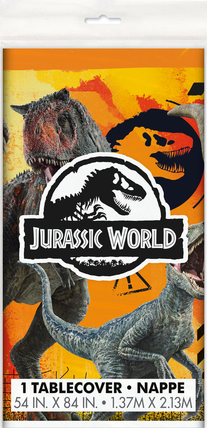 Jurassic World 3 Rectangular Plastic Table Cover, 54" x 84"