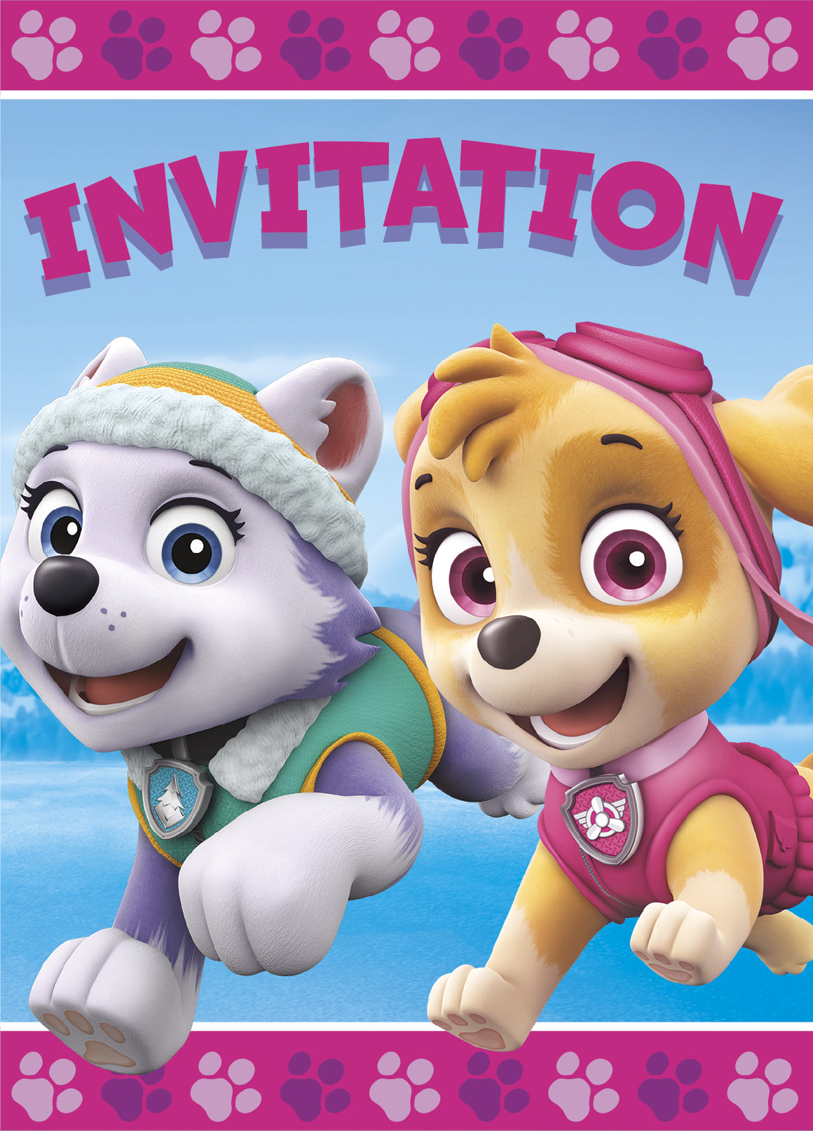 Paw Patrol Girl Invitations, 8-pc