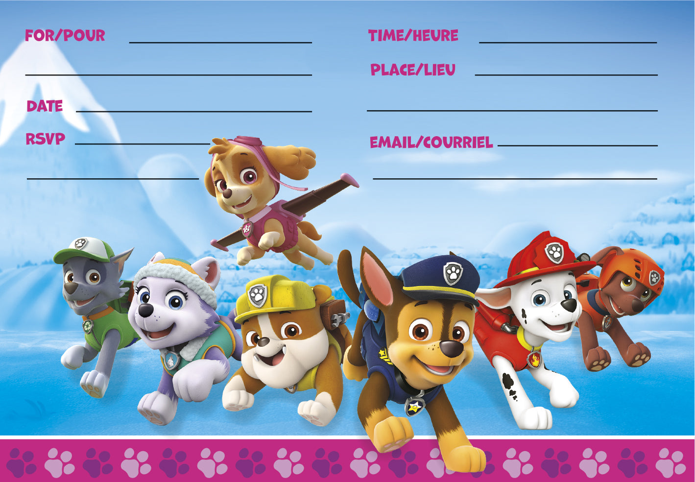 Paw Patrol Girl Invitations, 8-pc