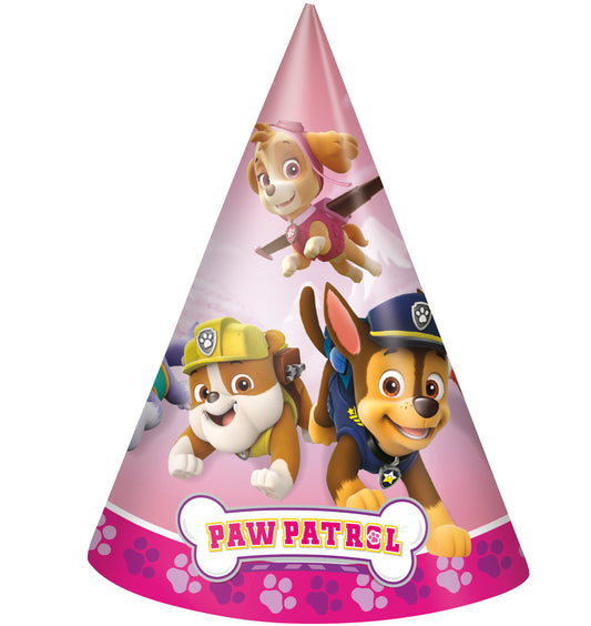 Chapeaux de fête Paw Patrol Girl, 8 pces