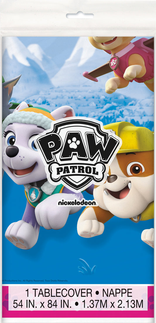 Paw Patrol Girl Rectangular Plastic Table Cover, 54" x 84"
