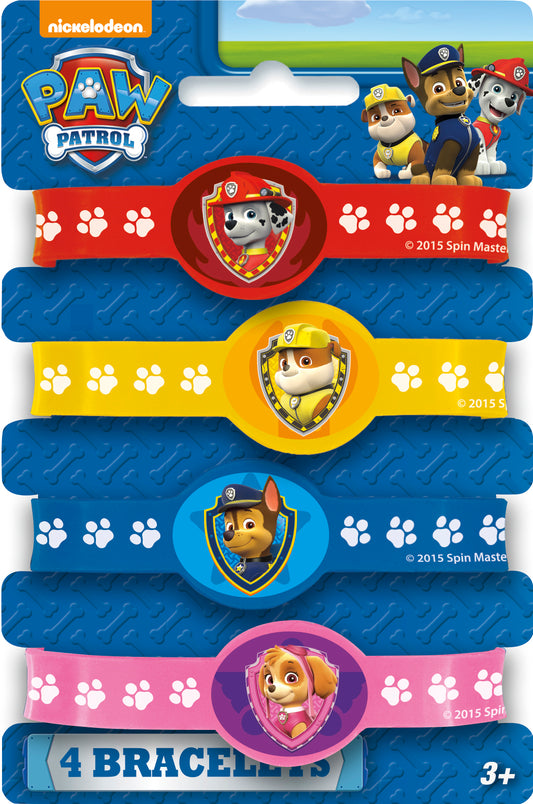 Paw Patrol Silicone Bracelets Party Favors, 4-pc