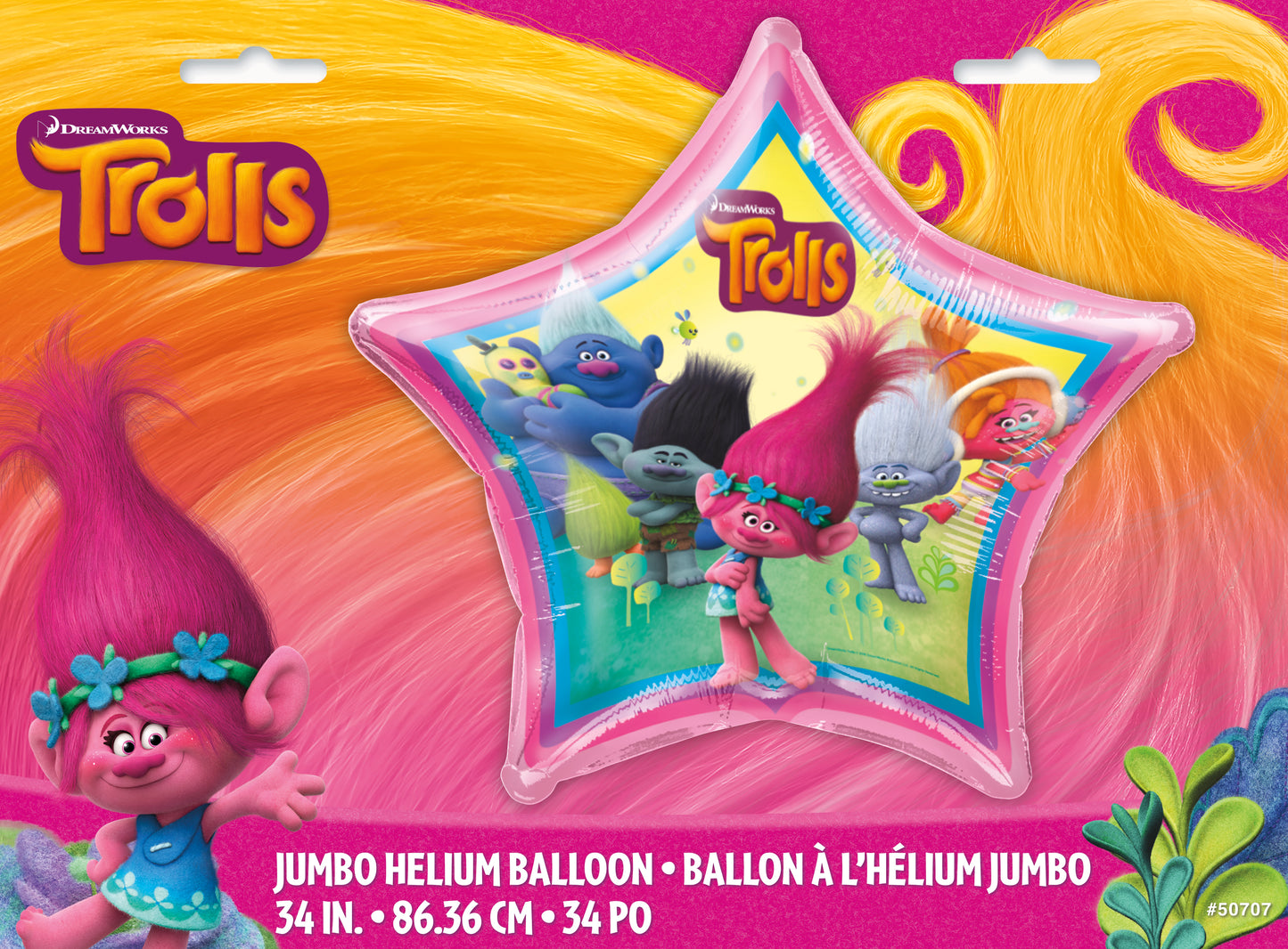 Trolls Giant Shaped Foil Balloon, 34"