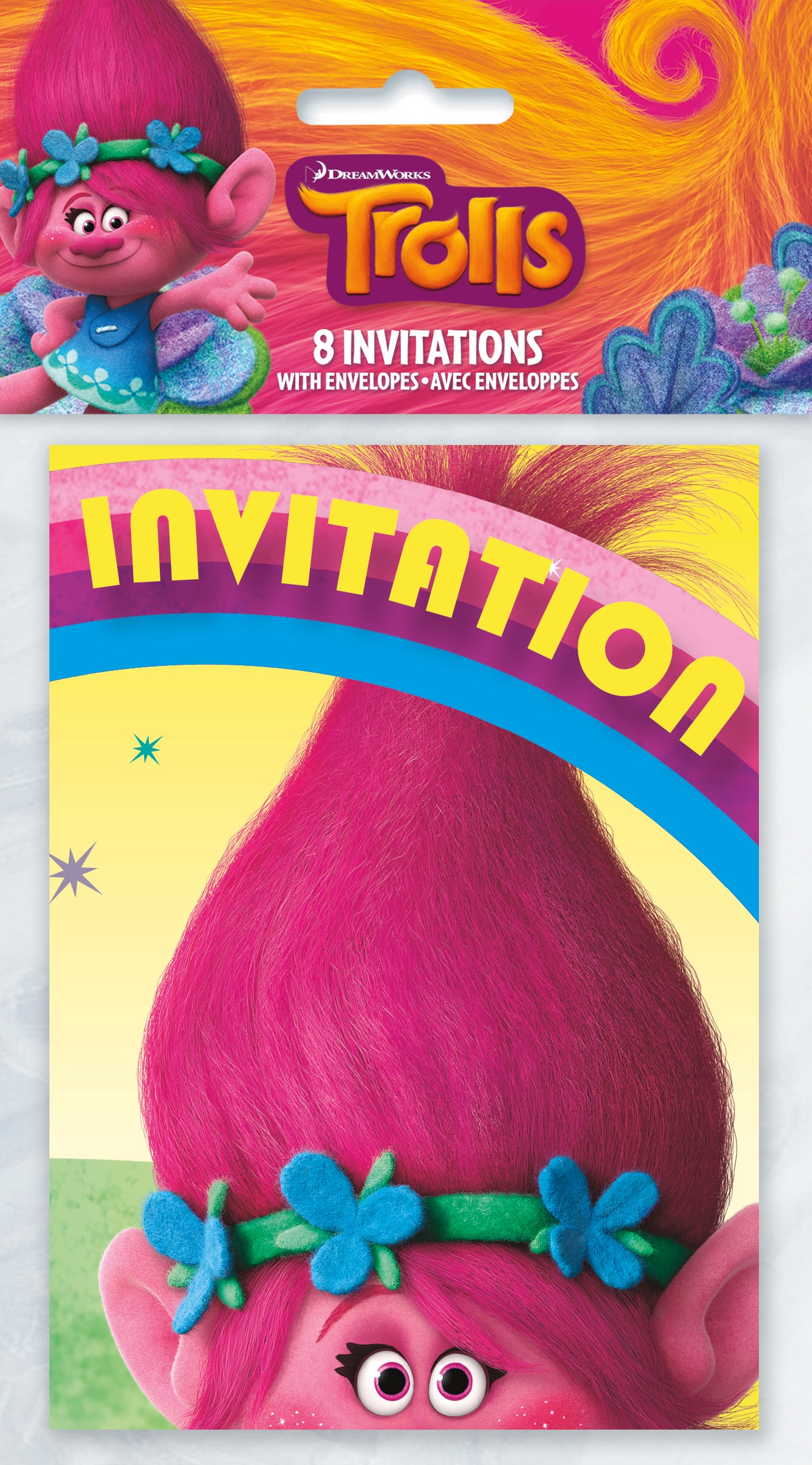 Trolls Invitations, 8-pc