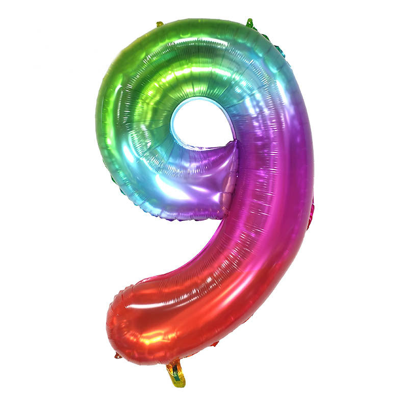 (All Color Options) Foil Number 9 Balloon,  16" / 40"