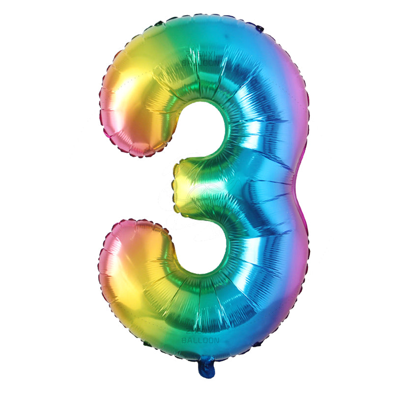 (Toutes les options de couleur) Ballon en aluminium numéro 3, 16 "/ 40"