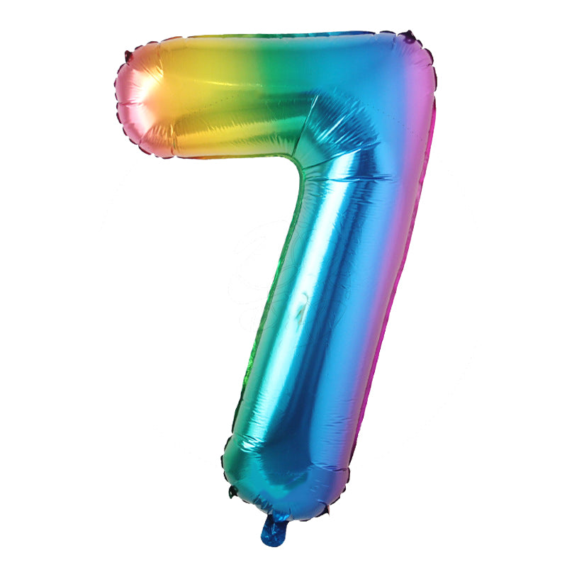 (All Color Options) Foil Number 7 Balloon,  16" / 40"