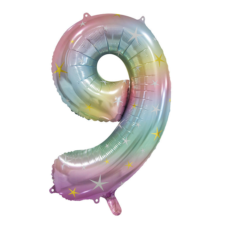 (All Color Options) Foil Number 9 Balloon,  16" / 40"